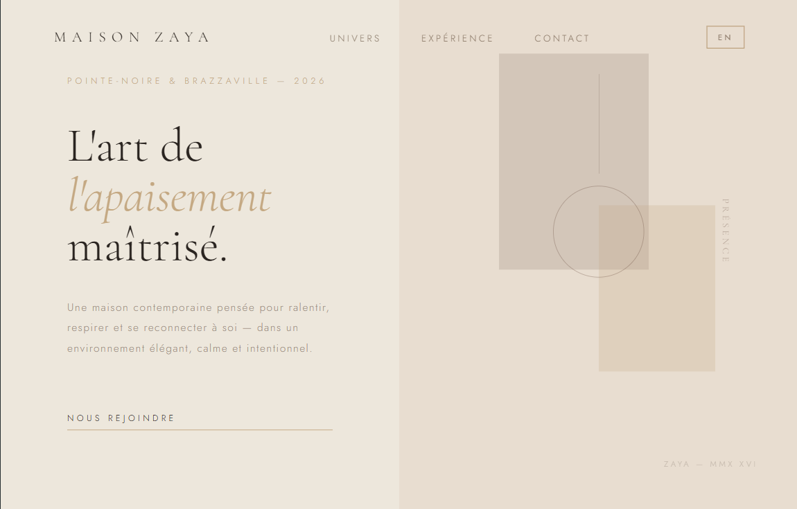 Landing page maison zaya